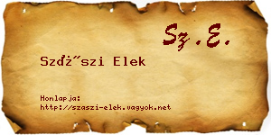 Szászi Elek névjegykártya