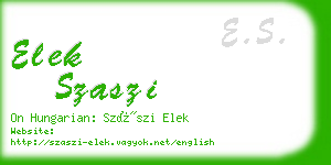 elek szaszi business card